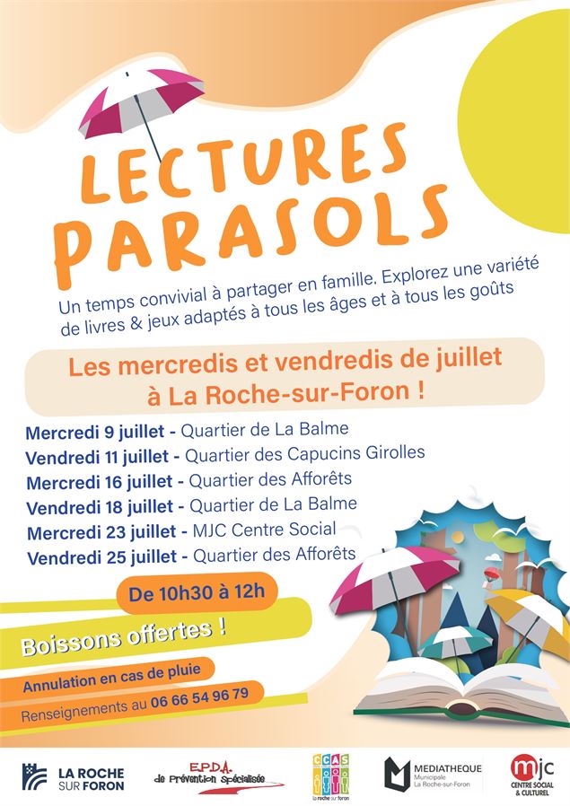Lectures Parasols - Médiathèque La Roche-sur-Foron