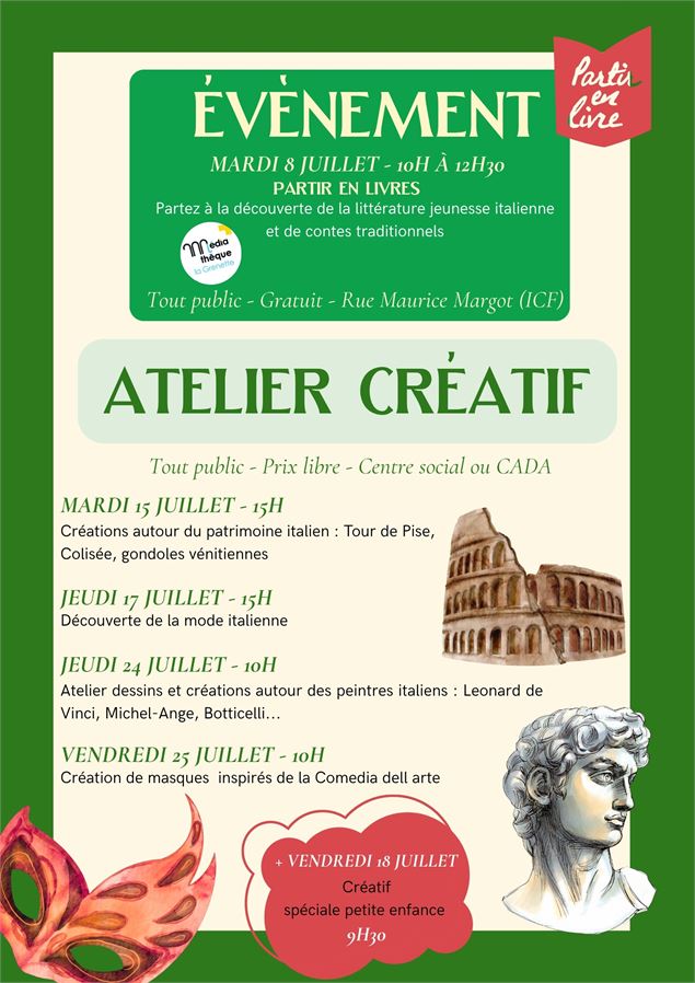 Atelier créatif autour de la culture italienne - Pixabay
