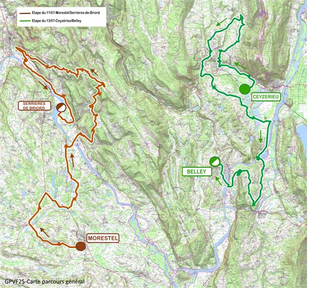 Carte générale Grand Prix Valromey féminin_Belley - Ain Bugey Valromey Tour 2025 - 37e édition