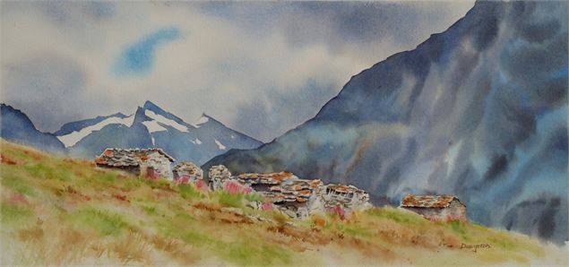 Aquarelle - La Buffaz, vallée d'Avérole - Jacques Daugeron