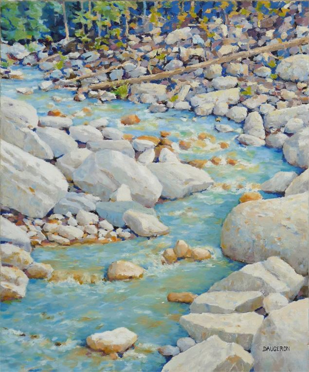 Aquarelle - ruisseau de montagne - Jacques Daugeron