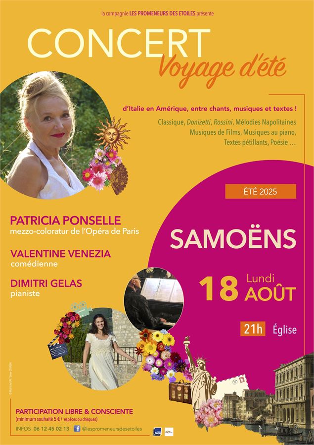 Affiche du concert du 18 aout de Patricia Ponselle, - Patricia Ponselle