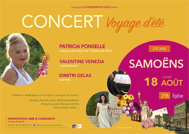 Affiche du concert du 18 aout de Patricia Ponselle, - Patricia Ponselle