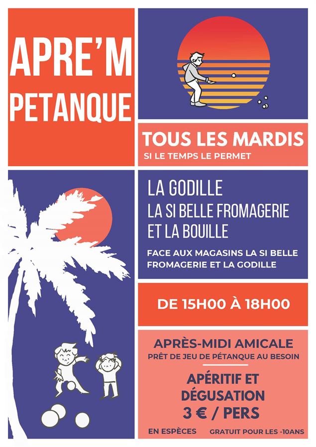 Apre'M Pétanque avec La Godille, La Si Belle Fromagerie et La Bouille_Le Corbier