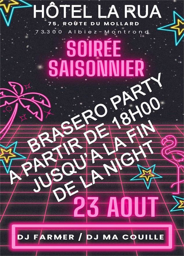 Affiche soirée saiosnnier - Hôtel La Rua