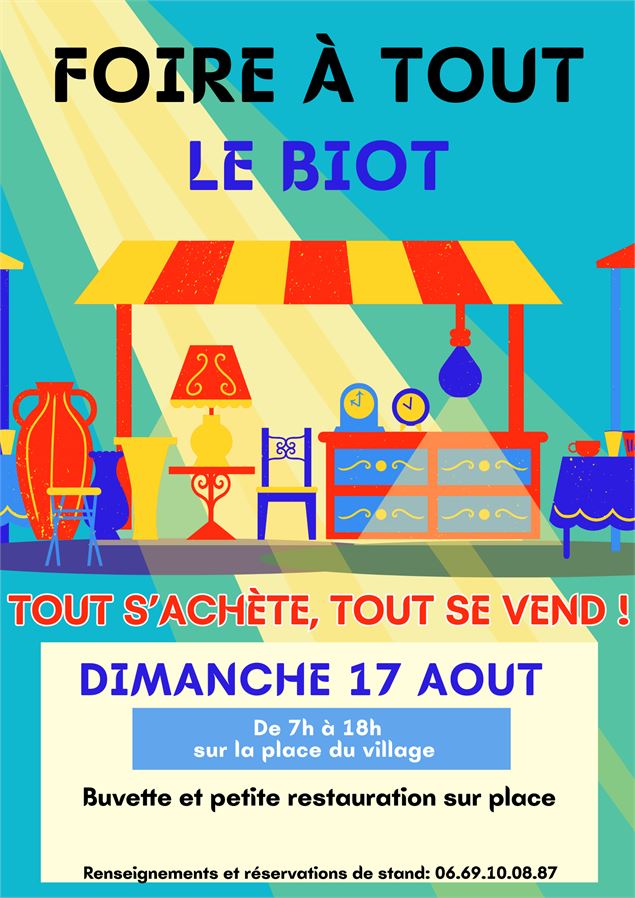 Venez nombreux à La Foire à Tout au Biot dimanche 17 août de 7h à 18h. - Yvan Tisseyre / OT Vallée d