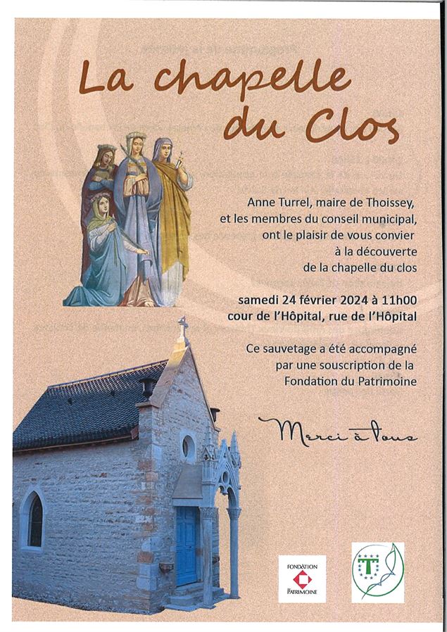 Visite de la chapelle du Clos de l'hôpital et de l'apothicairerie de l'Hôtel-Dieu de Thoissey