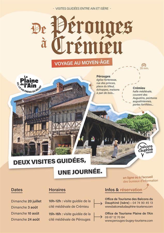 Affiche 2025 des 2 visites - Marilou Perino (gauche) et Pierre Jayet (droite)