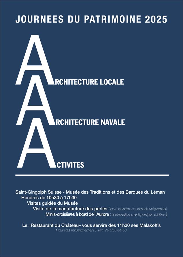 Journées Européennes du Patrimoine : Musée des Traditions et des Barques du Léman - Château de St-Gi