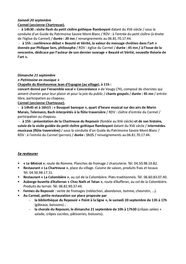 Les Journées Européennes du Patrimoine au Reposoir_Le Reposoir