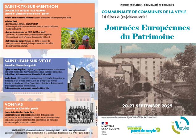 [Journées européennes du Patrimoine] sur le territoire de la communauté de communes de la Veyle_Pont