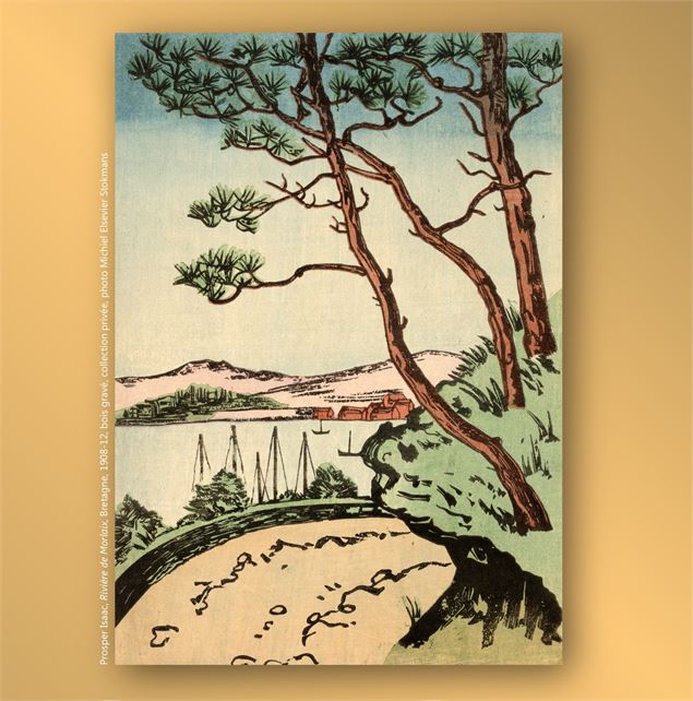 Prosper Isaac, Rivière de Morlaix, Btretagne, 1908-12, bois gravé, - coll. privée, photo Michiel Els