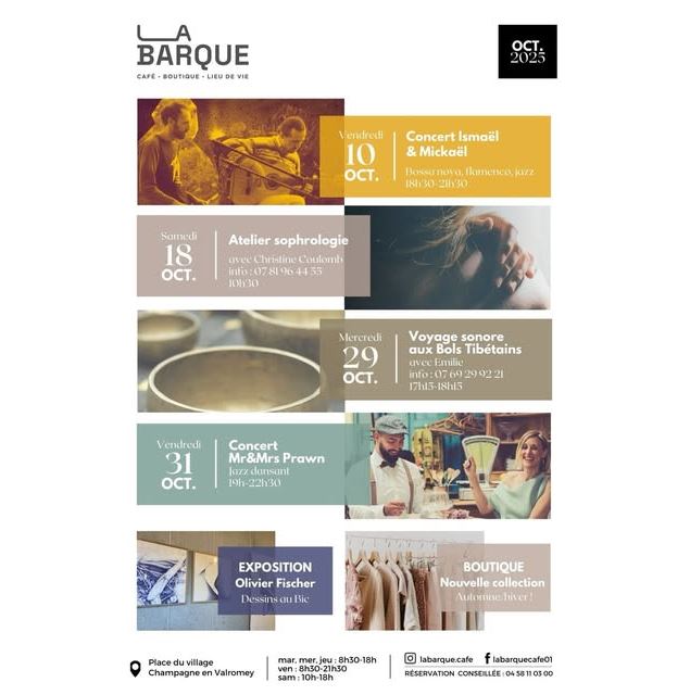 Programme d'octobre à la Barque - La Barque