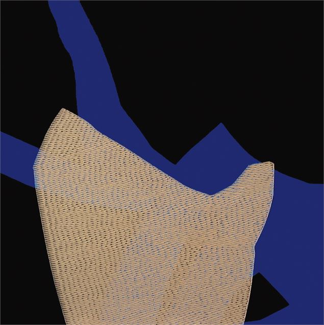 Anamnèse XXX, pigments caséine entaillés sur bois - 100 x100 cm – 2000 - Libre de droit, courtesy