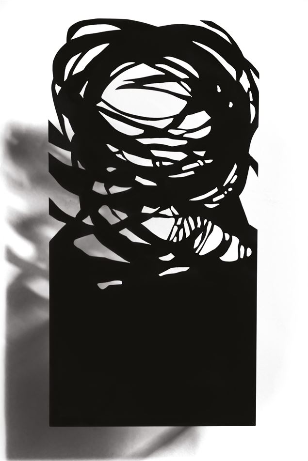 Graffiti n°7 sculpture plane aluminium 4G laqué 40x20x5cm - Libre de droit, courtesy galerie l'anti