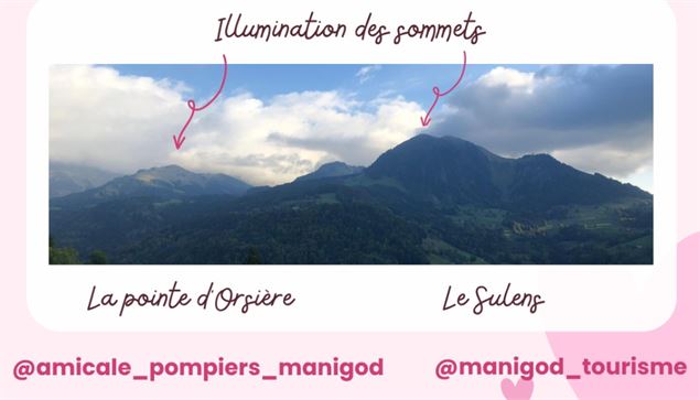 Illuminations des sommets - Octobre Rose_Manigod - Sapeurs pompiers de Manigod
