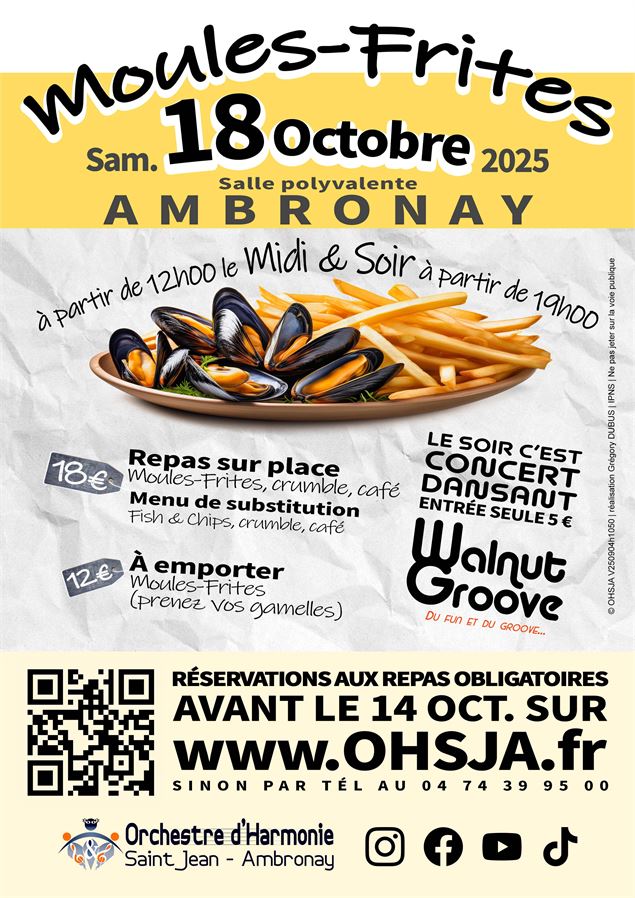 Affiche Moules Frites 2025 OHSJA - unsplash