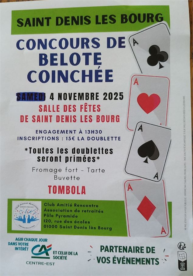 Concours de belote à la coinche