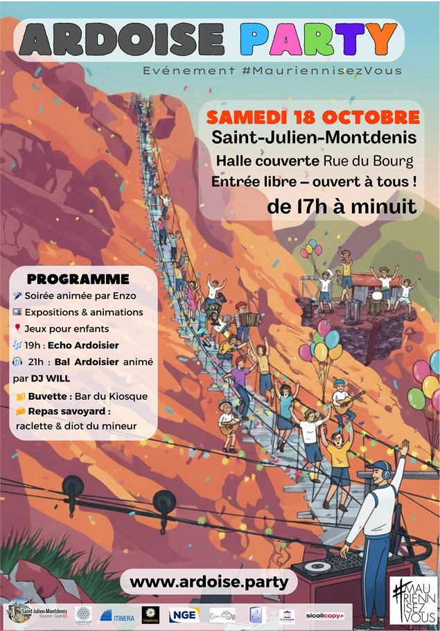 Affiche Ardoise Party - Mauriennisez-vous