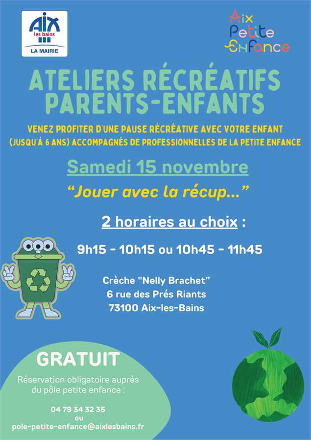 Les P'tites pauses - Ateliers Récréatifs parents - enfants - OK