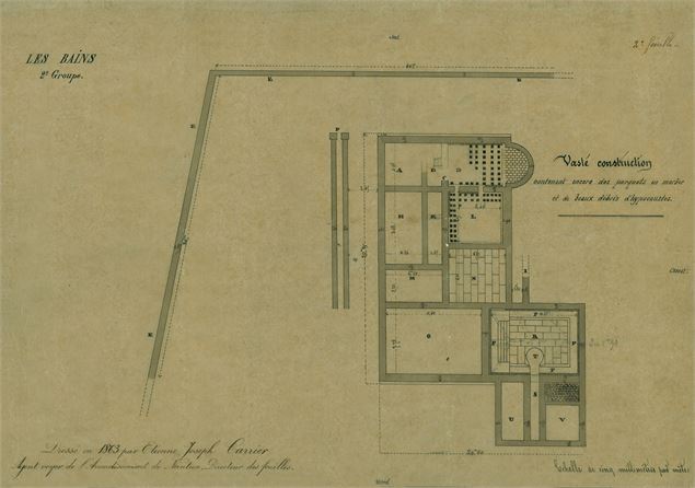 Plan des fouilles de 1863 - @Musée Archéologique d'Izernore