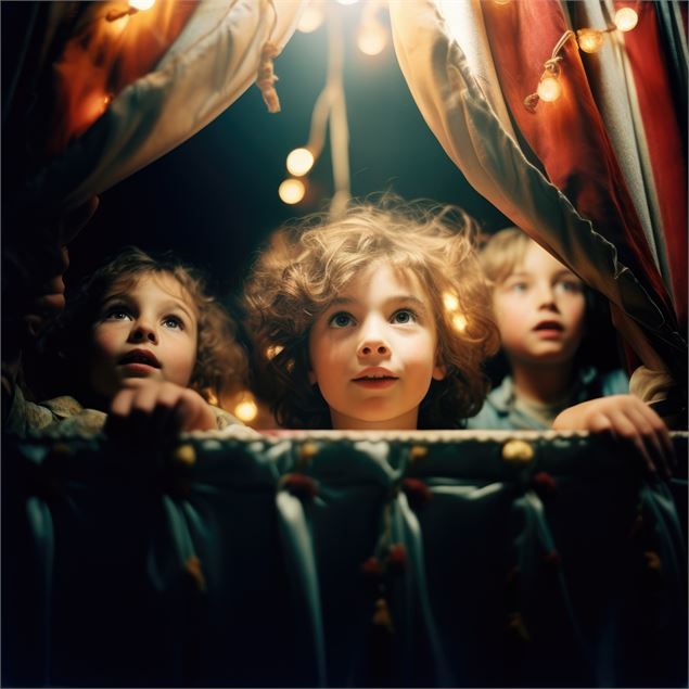 Des enfants émerveillés sont devant une scène et regarde un spectacle - freepix