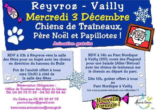 Chiens de traîneaux, Père Noël et Papillotes_Vailly - Catherine Mermin