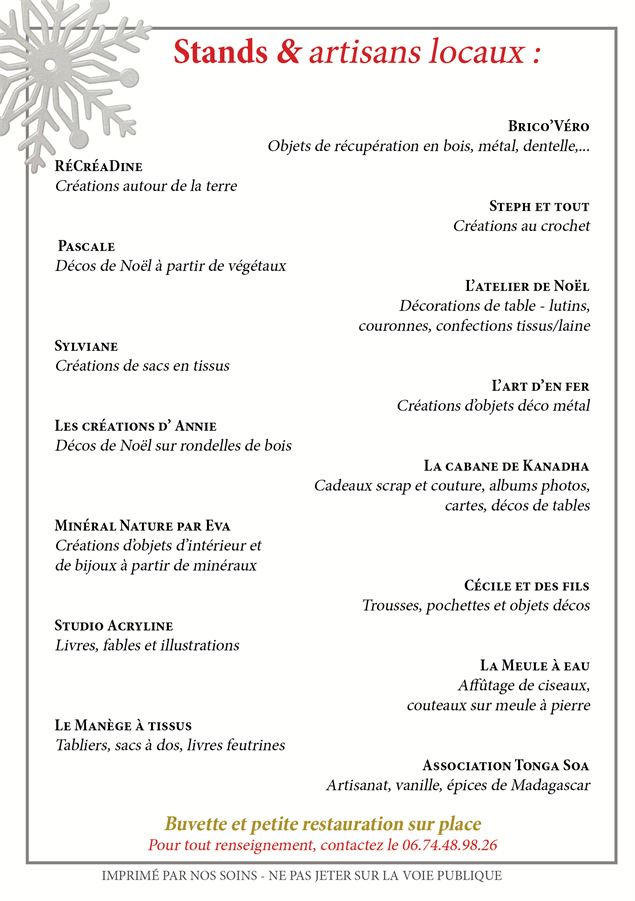 Marché de noël - comité des fêtes de Chaveyriat