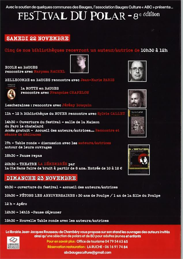 Festival Polar en Bauges - 8eme édition_Le Châtelard - ABC - Association Bauges Culture