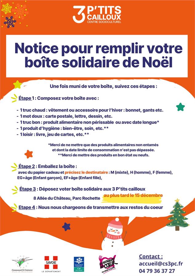 Affiche décrivant l'animation - 3 P'tits cailloux