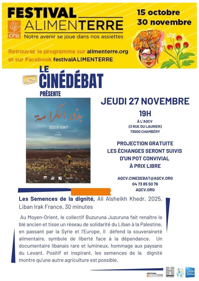 Projection : Seeds of dignity - Festival Alimenterre - AQCV