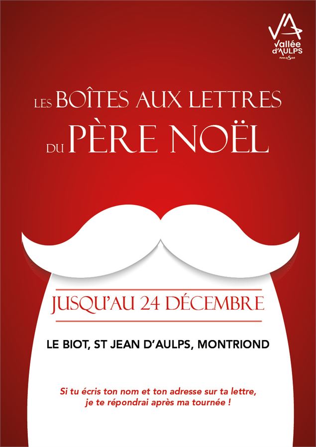 Affiche des boîtes aux lettres du Père Noël en Vallée d'Aulps. - OTVA