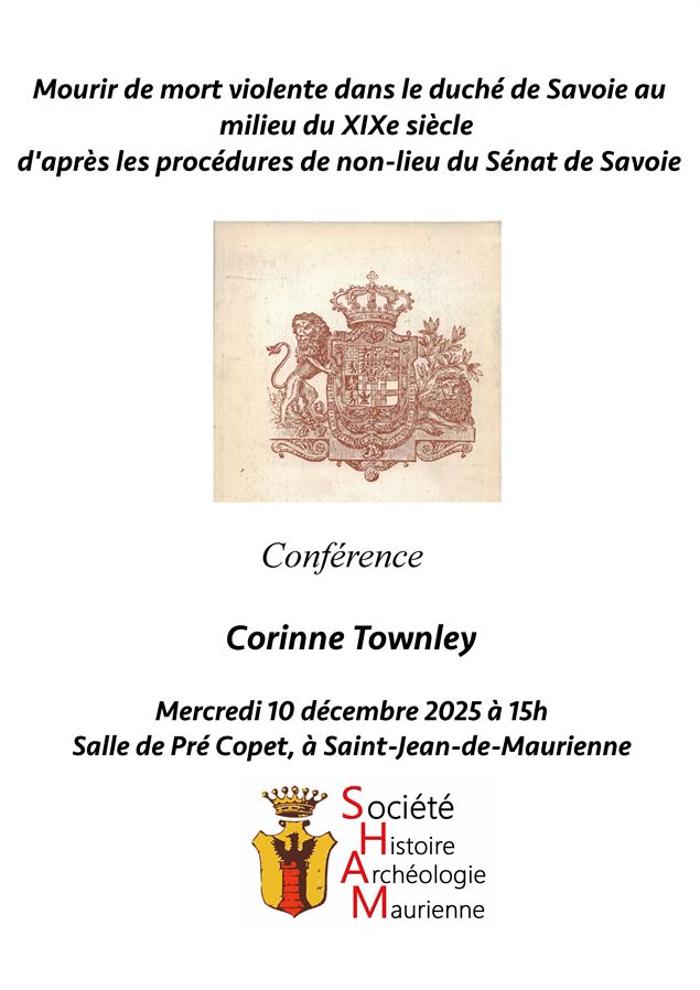 Affiche conférence de la SHAM 