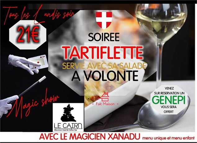 Affiche des soirée tartiflette et magie - Pixabay