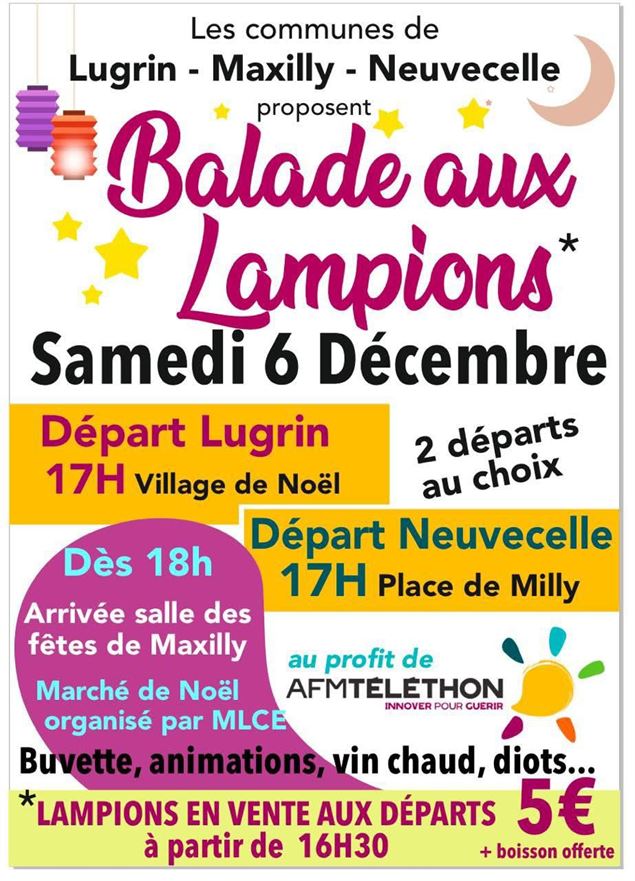 Balade aux lampions - arrivée au marché de Noël de Maxilly - Vivons Lugrin