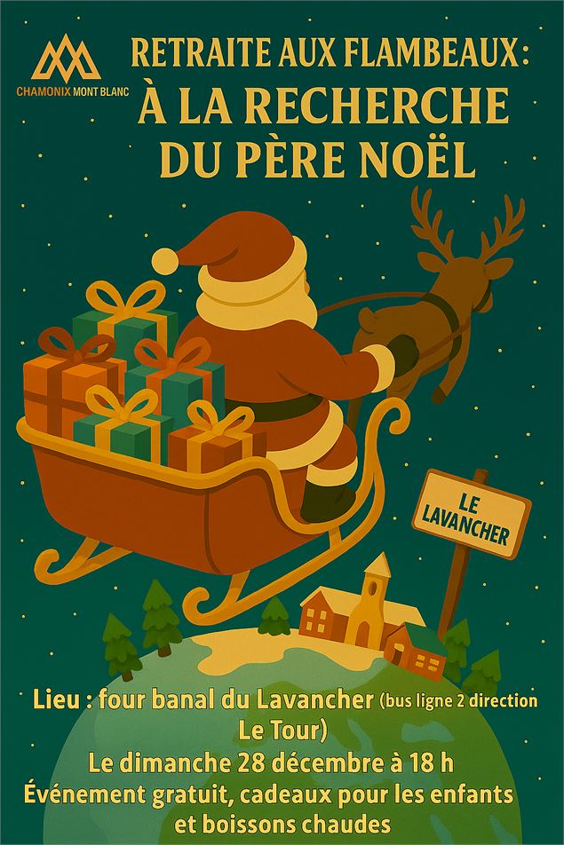 Retraite aux flambeaux, à la recherche du Père Noël_Chamonix-Mont-Blanc