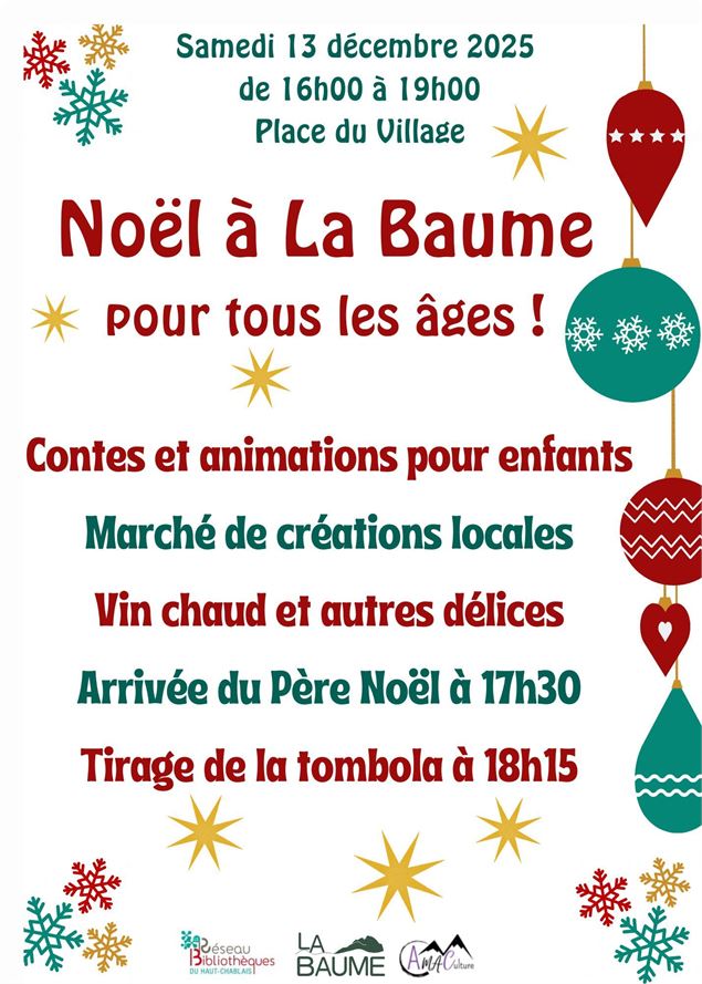 Affiche 2025 de Noël à La Baume. - OT Vallée d'Aulps