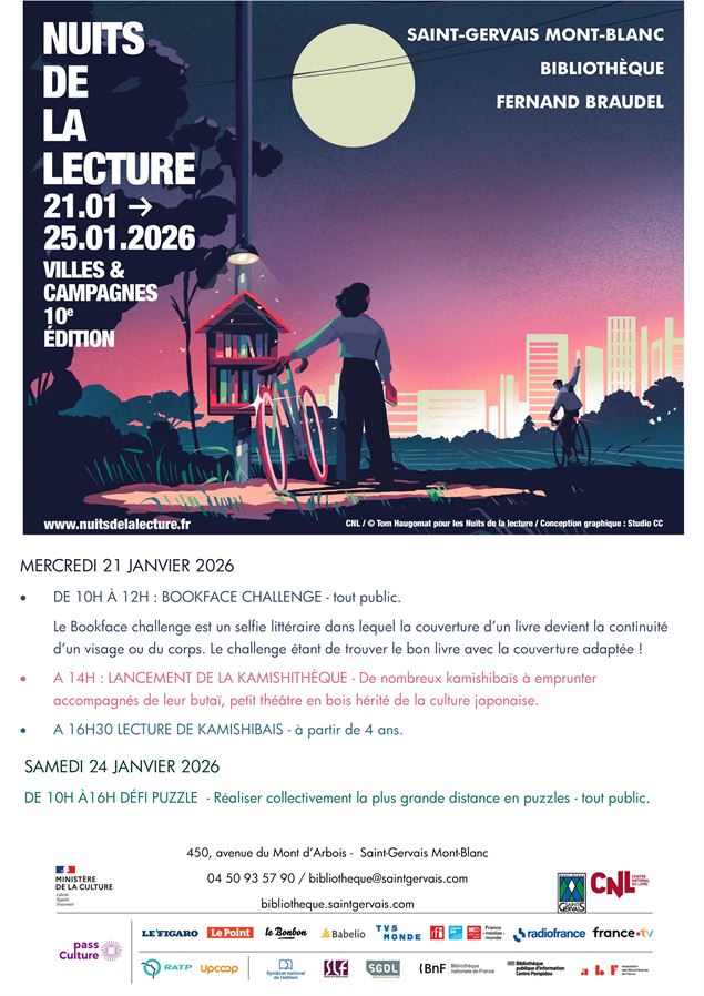 Bookface challenge - Nuits de la lecture 2026_Saint-Gervais-les-Bains - Bibliothèque Saint Gervais
