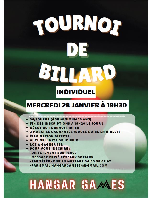 Tournoi de billards au Hangar Games_Les Carroz-d'Arâches - Libre de droit