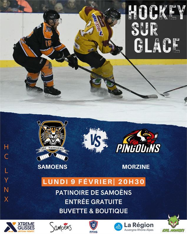 Match de hockey : les Lynx de Samoëns vs les Pingouins de Morzine - Office de tourisme de Samoëns