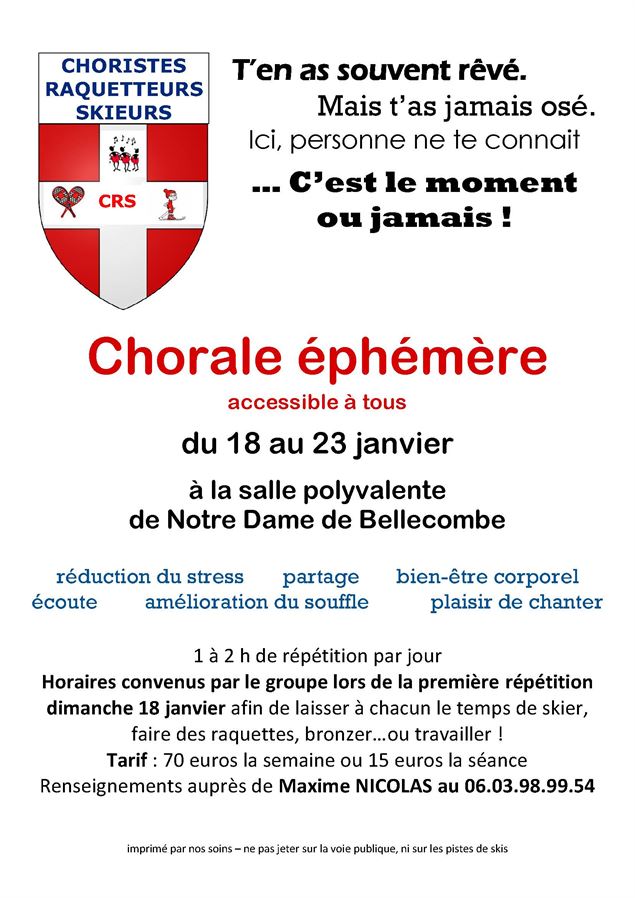 Visuel stage chant choral - Office de Tourisme du Val d'Arly