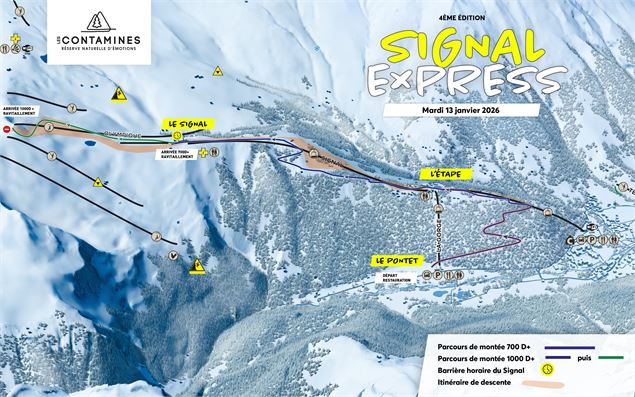 Signal Express : montée sèche de ski de randonnée en nocturne_Les Contamines-Montjoie