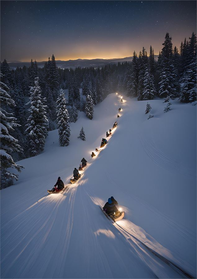 Descente en luge nocturne_Riddes
