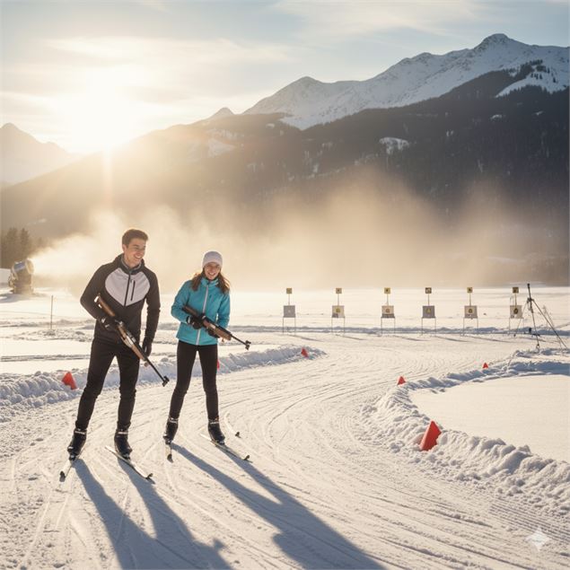 Deux fondeurs avec une carabine - CIO