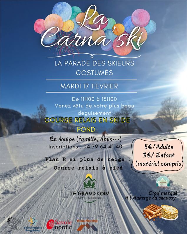 Affiche Carna Ski 2026 - Espace Nordique du Grand Coin