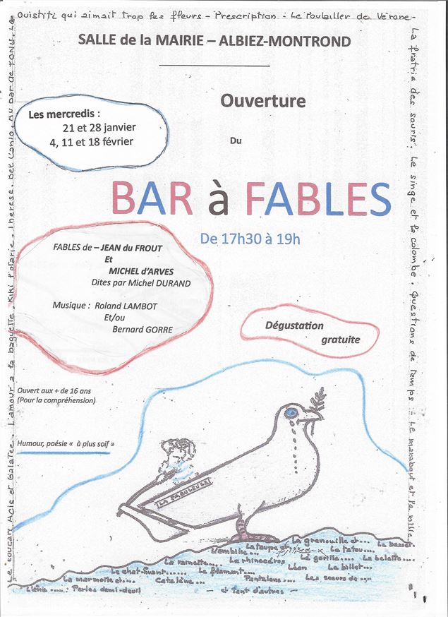 Affiche Bar à Fables hiver 2026 - Michel Durand