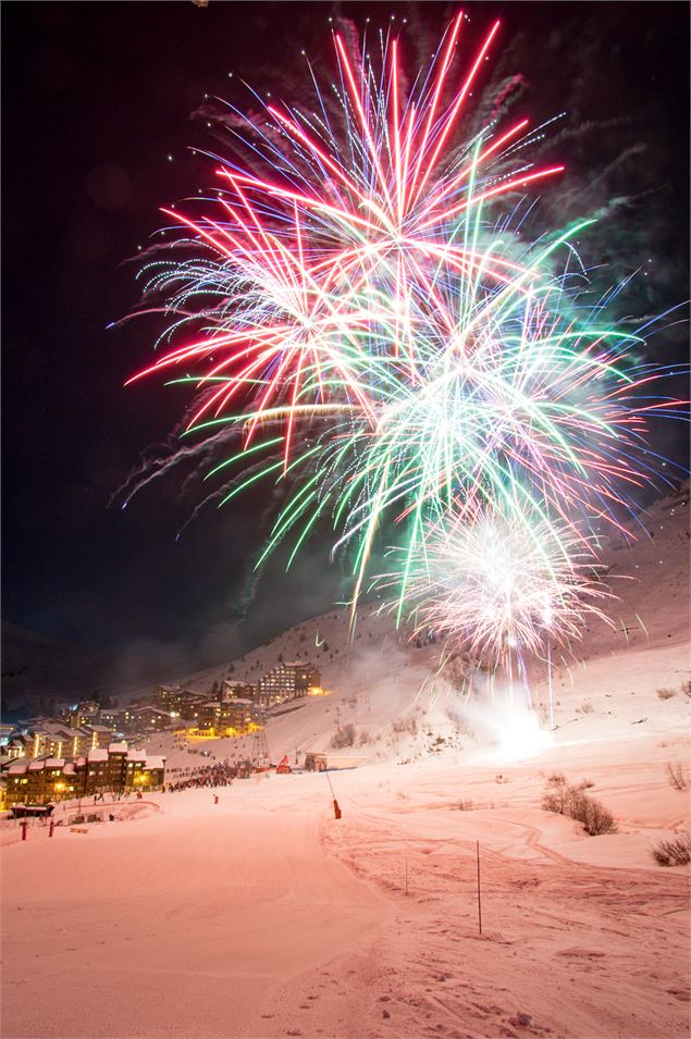 Feu d'artifice au dessus de Belle Plagne - ESF Belle Plagne