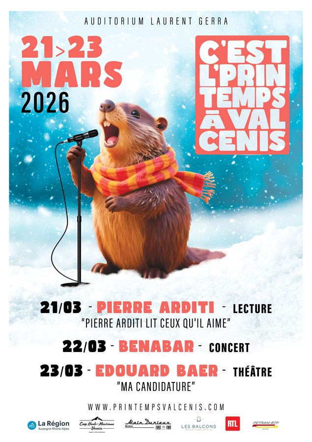 Affiche et programme du Festival C'est L'printemps à Val Cenis - Edouard Baer
