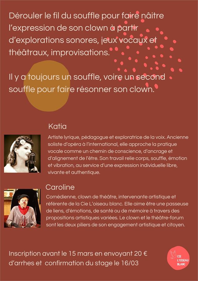 Stage clown et voix_Culoz-Béon - Oiseau Blanc