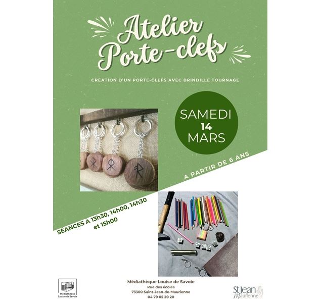 Affiche atelier porte-clefs - Brindille Tournage